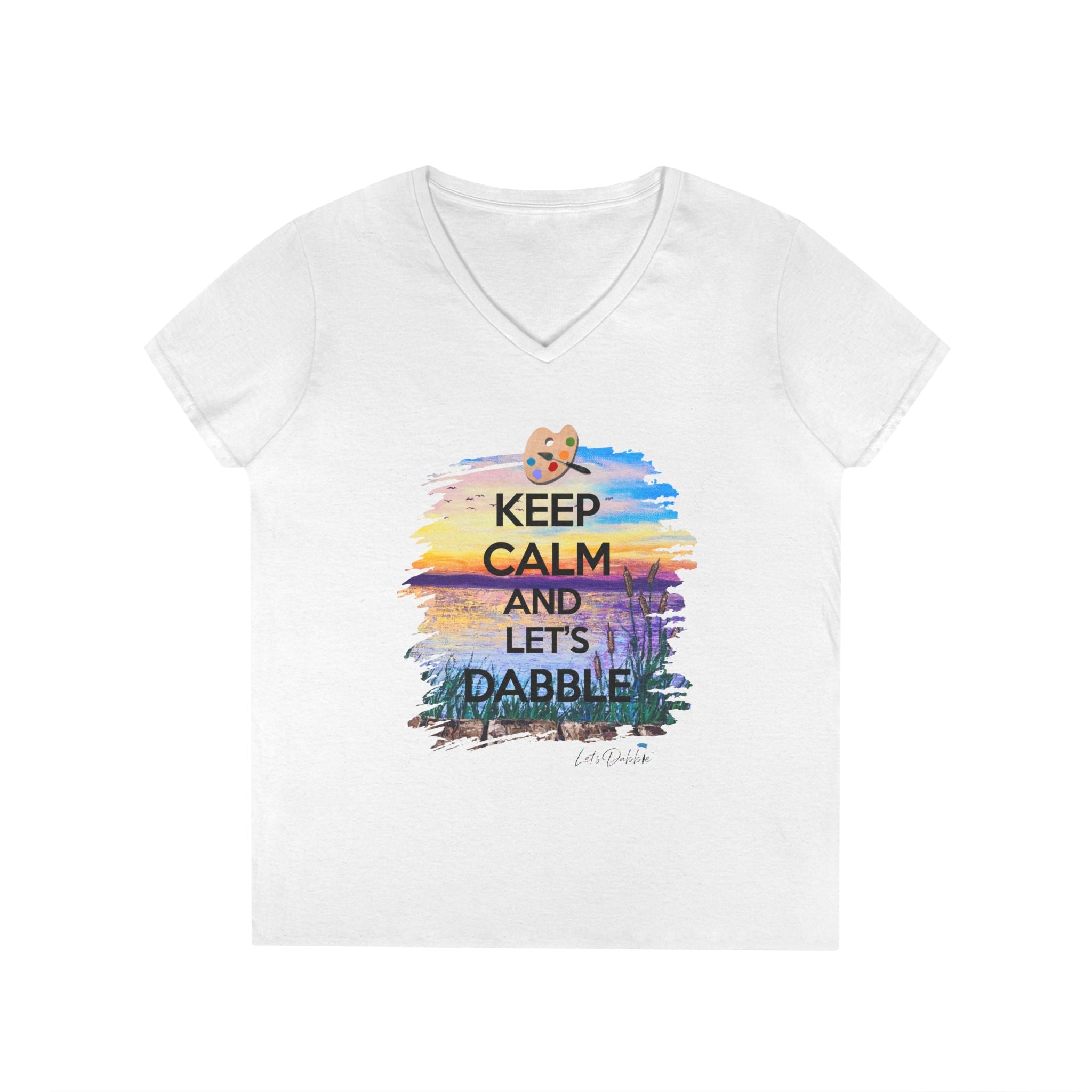 Keep Calm and Let's Dabble V-Neck T-Shirt