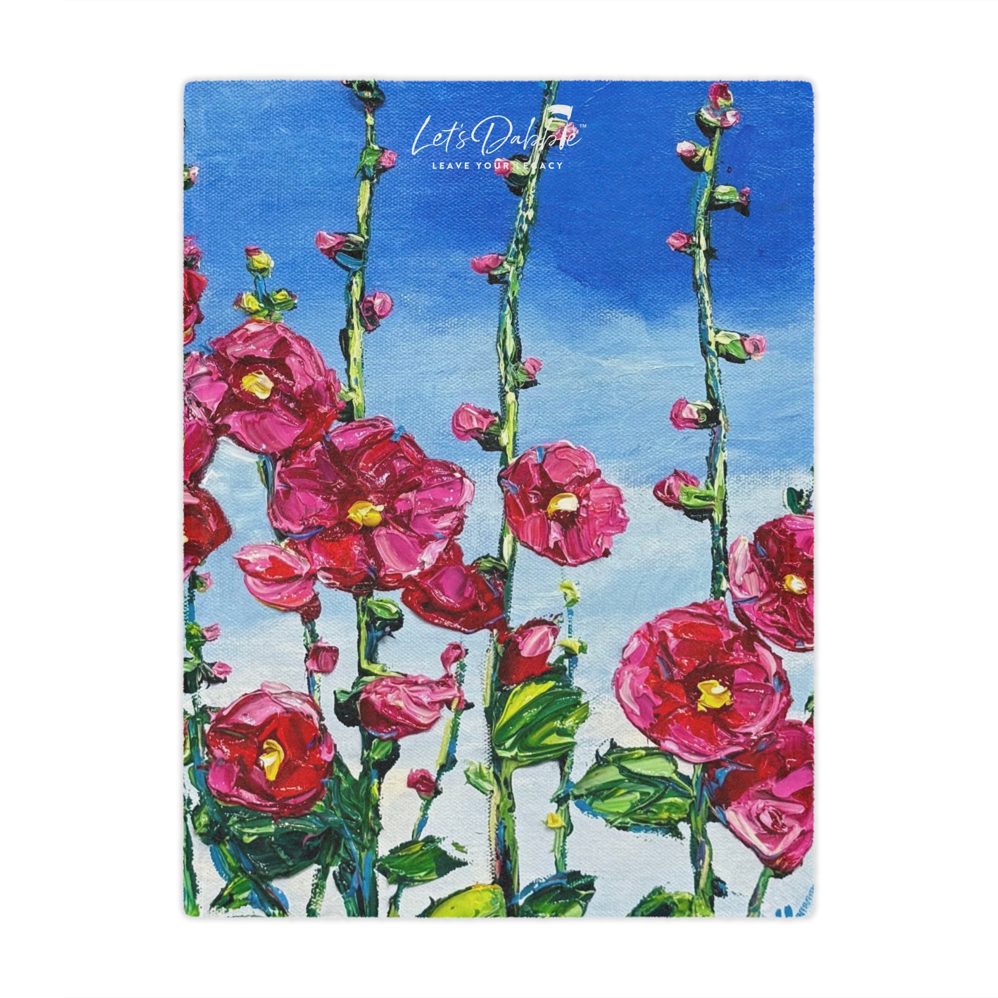 Pink Hollyhocks Blanket