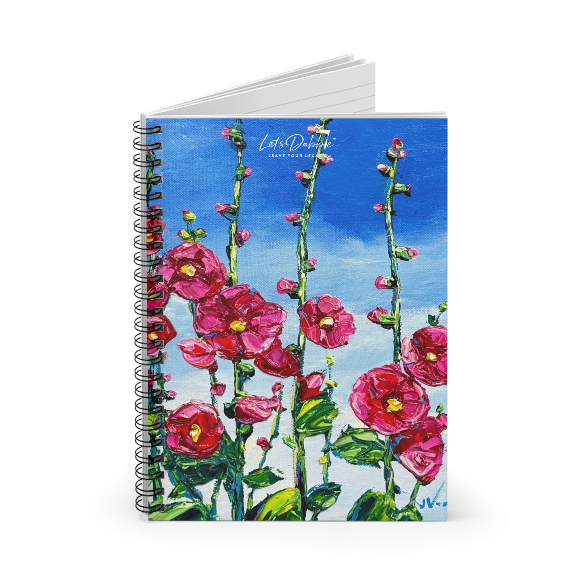 Pink Hollyhocks Notebook