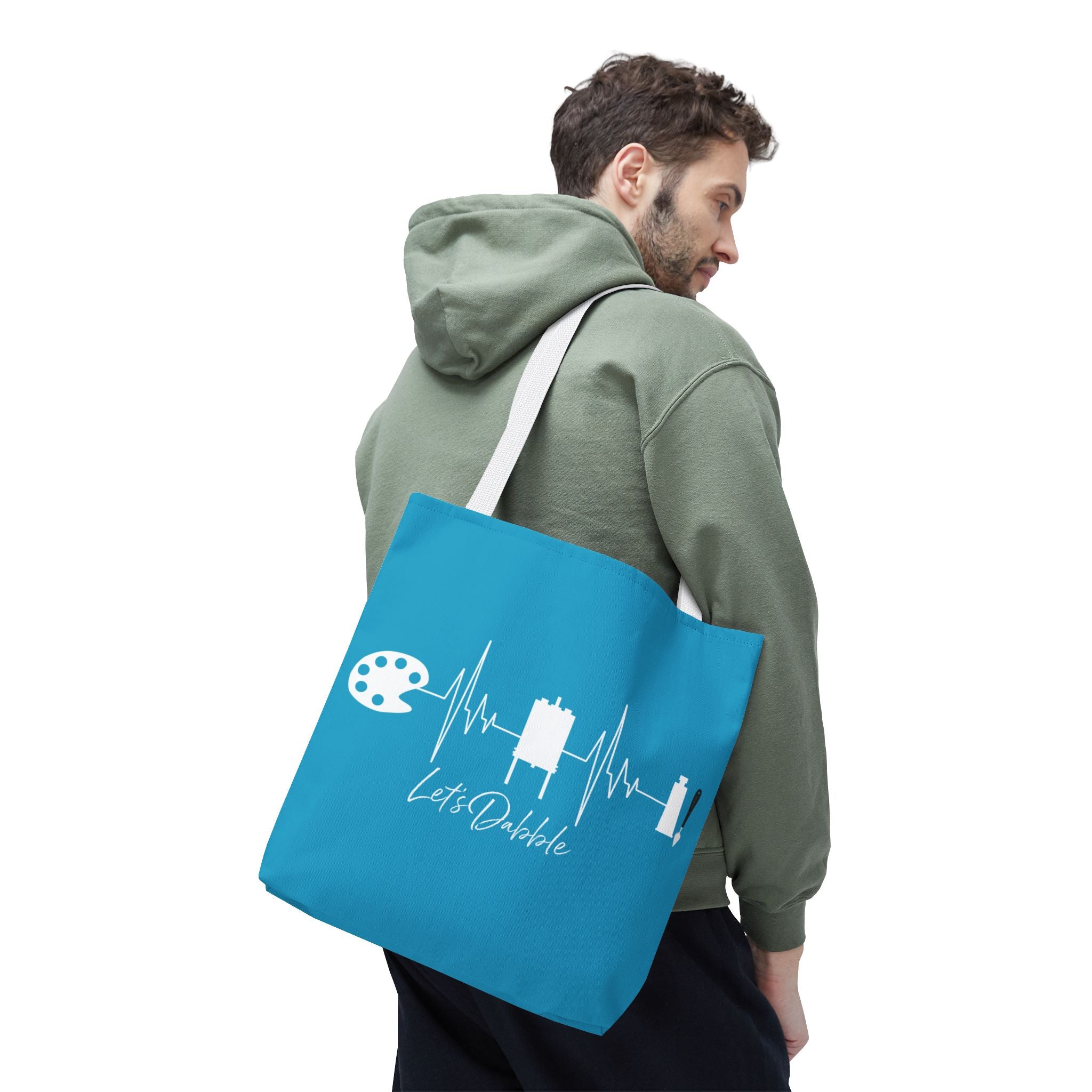 Teal Art EKG Tote Bag