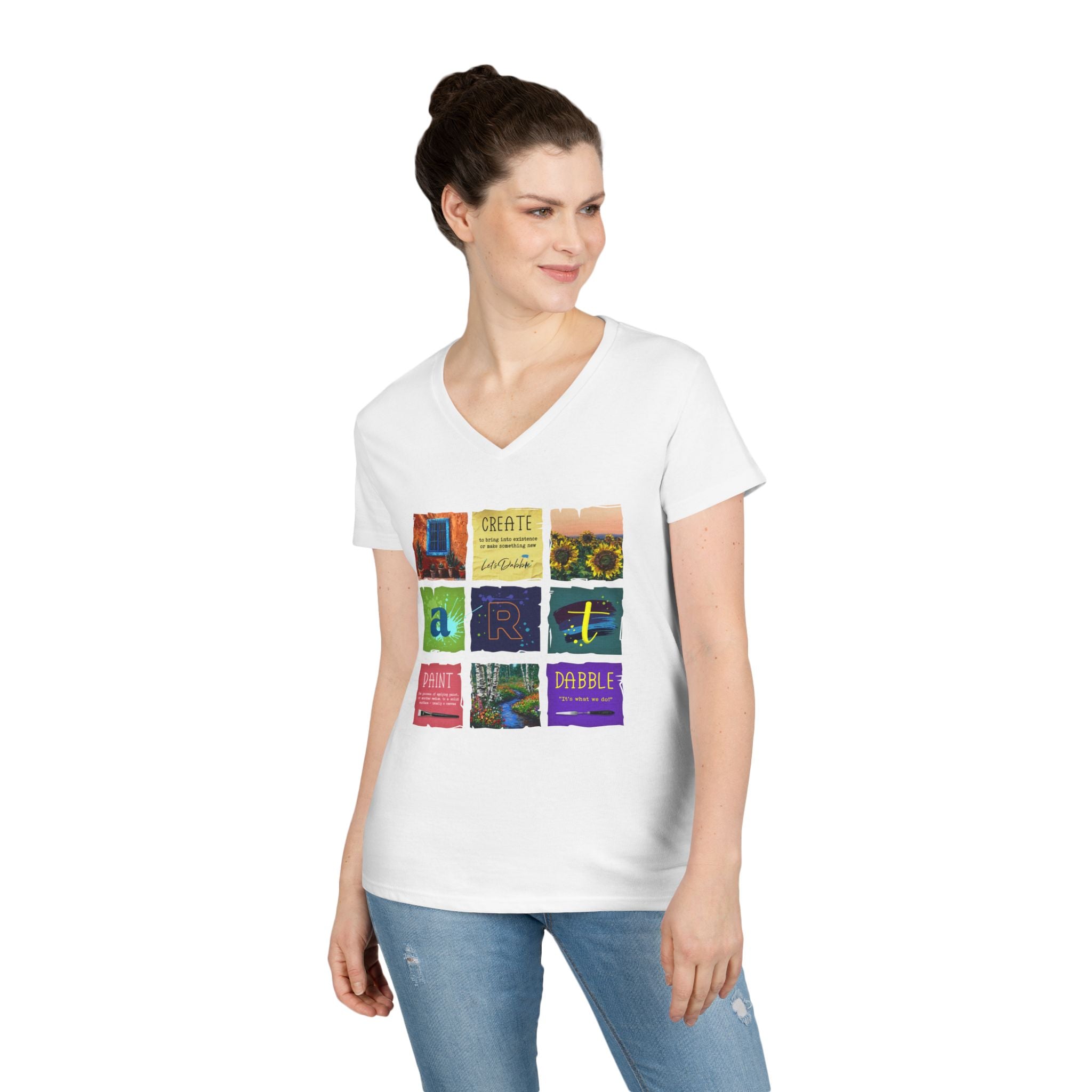 Create Paint Dabble V-Neck Shirt