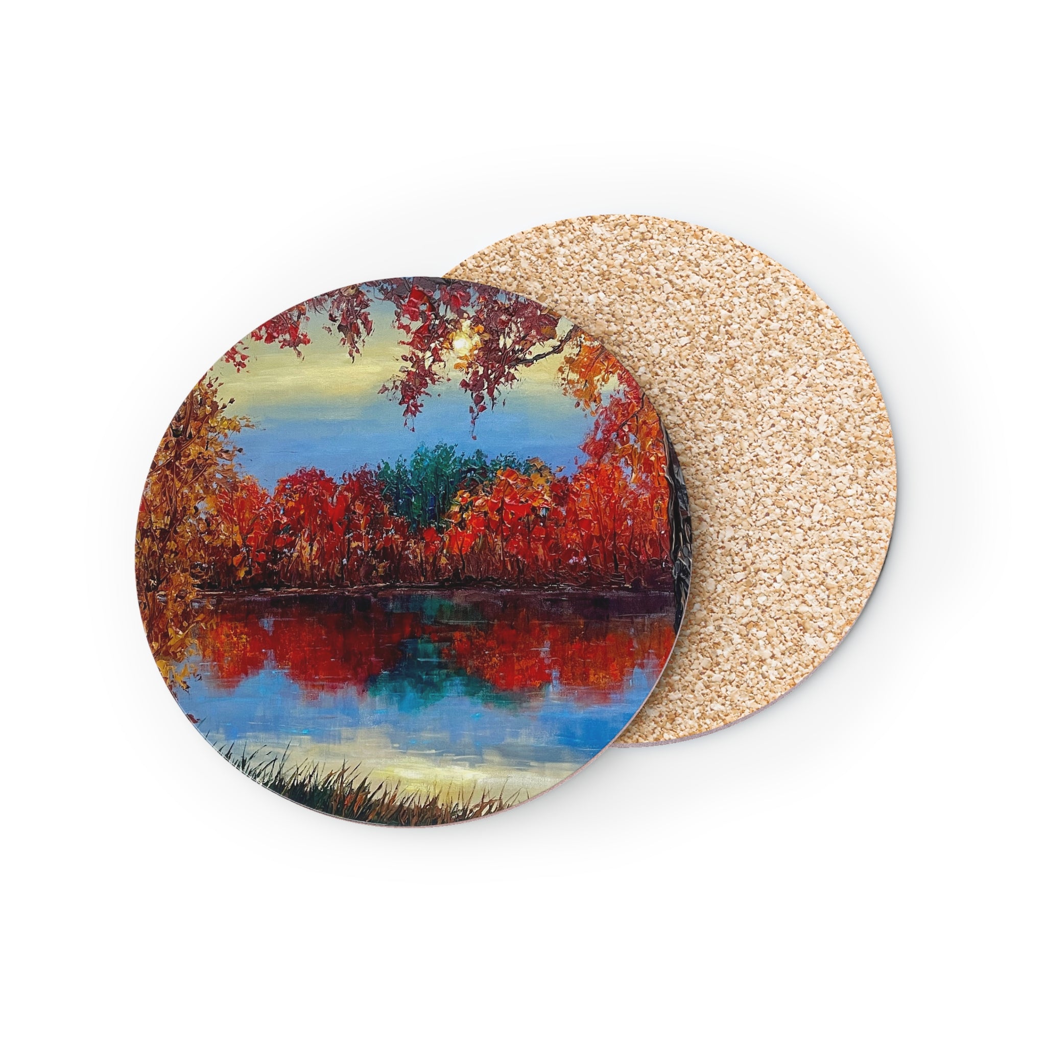 Autumn Reflections Cork Back Coaster