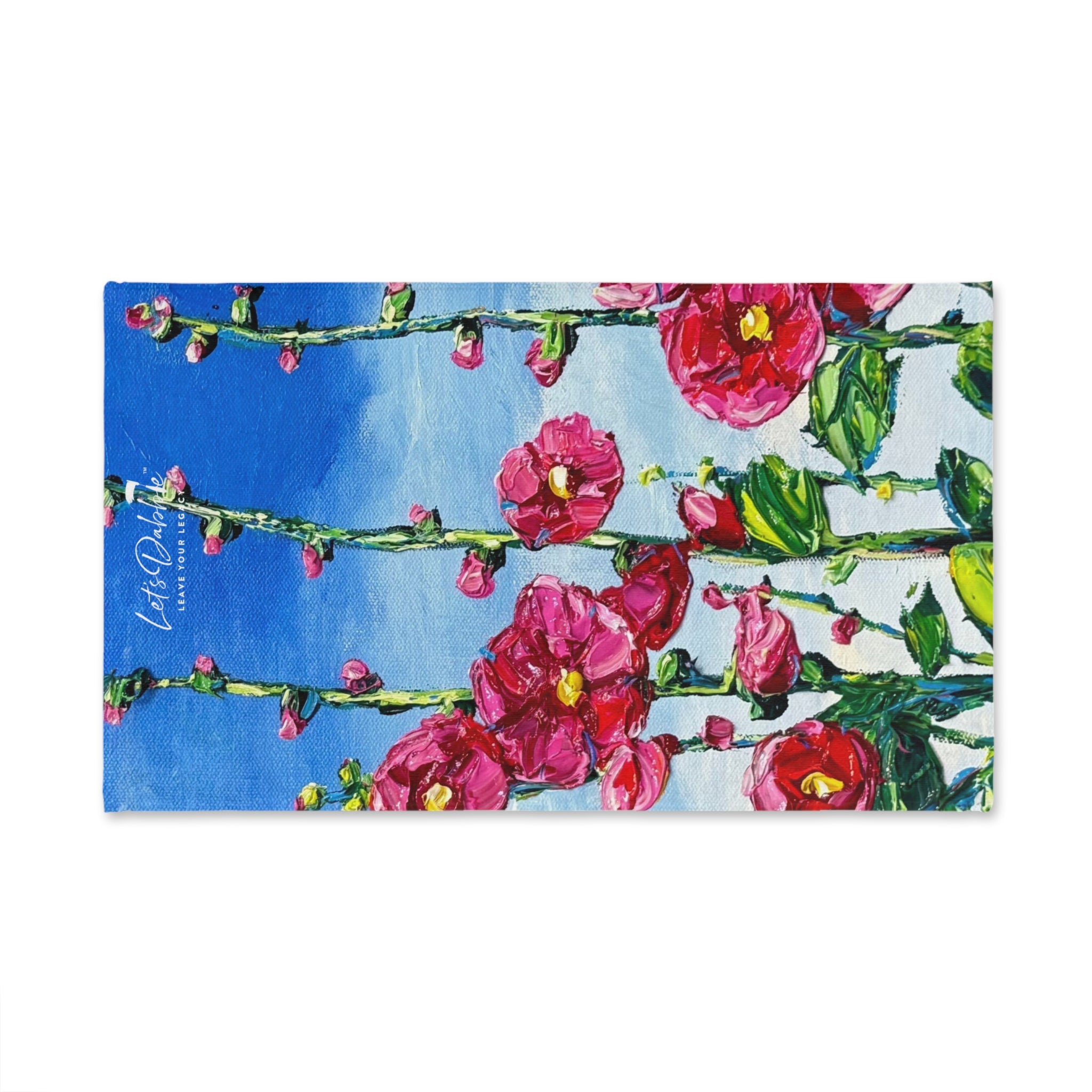 Pink Hollyhocks Hand Towel