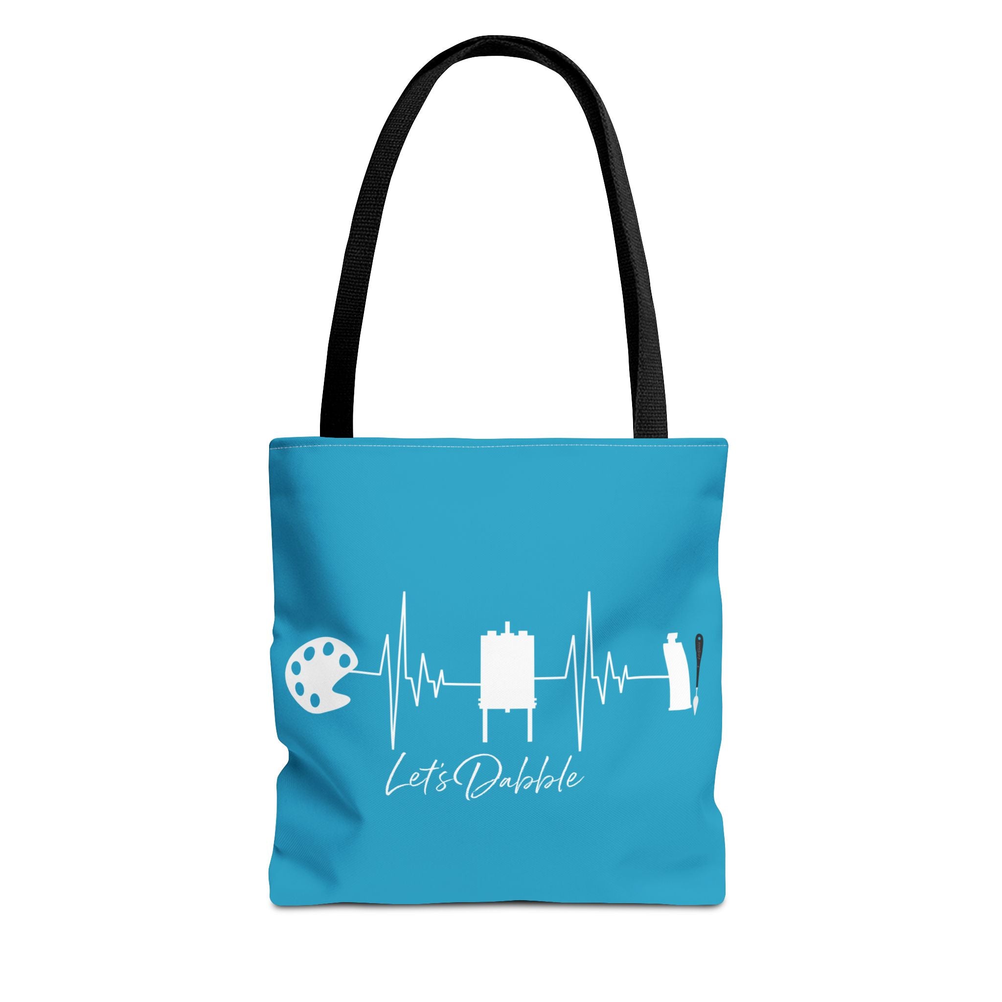 Teal Art EKG Tote Bag