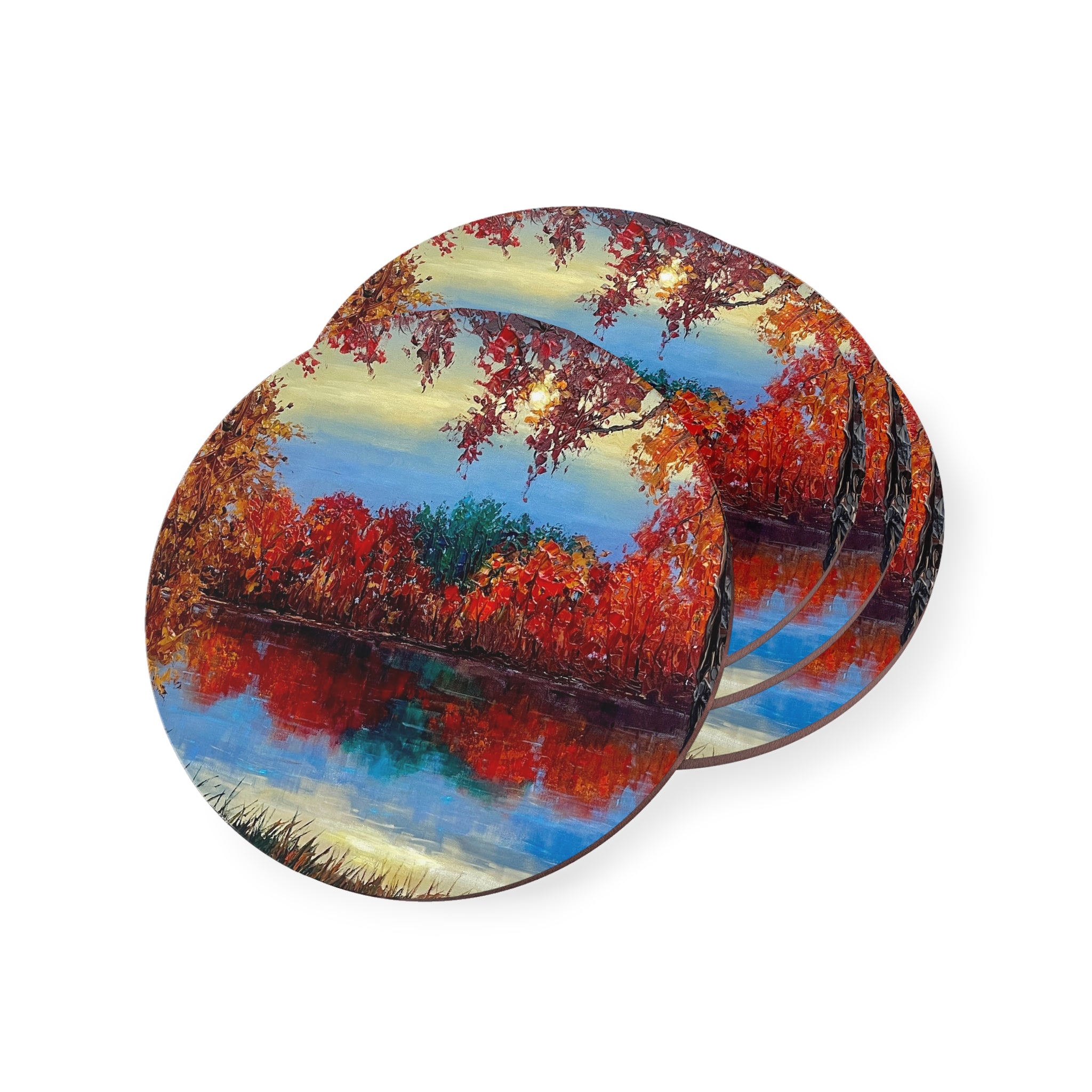 Autumn Reflections Cork Back Coaster