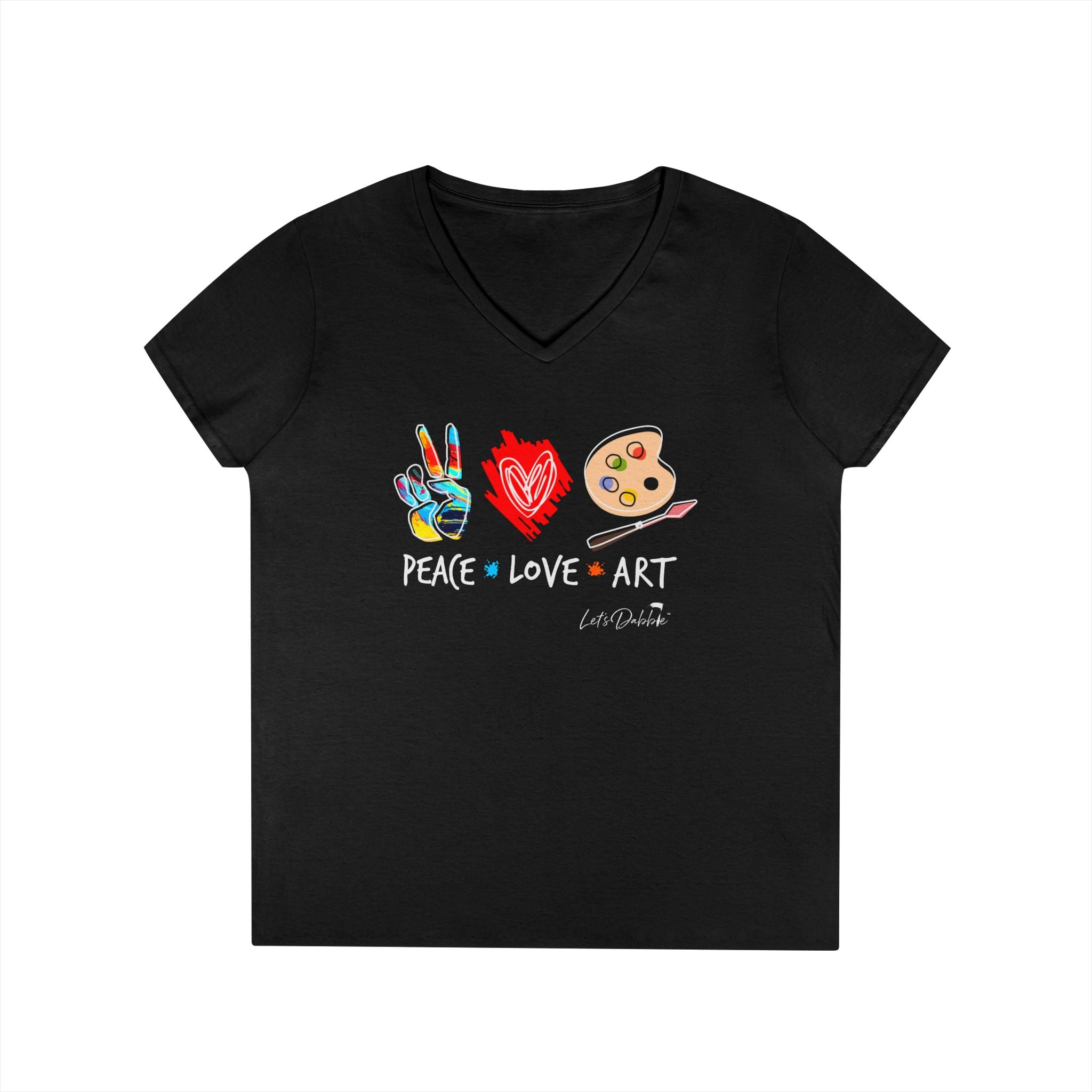 Peace Love Art V-Neck Shirt