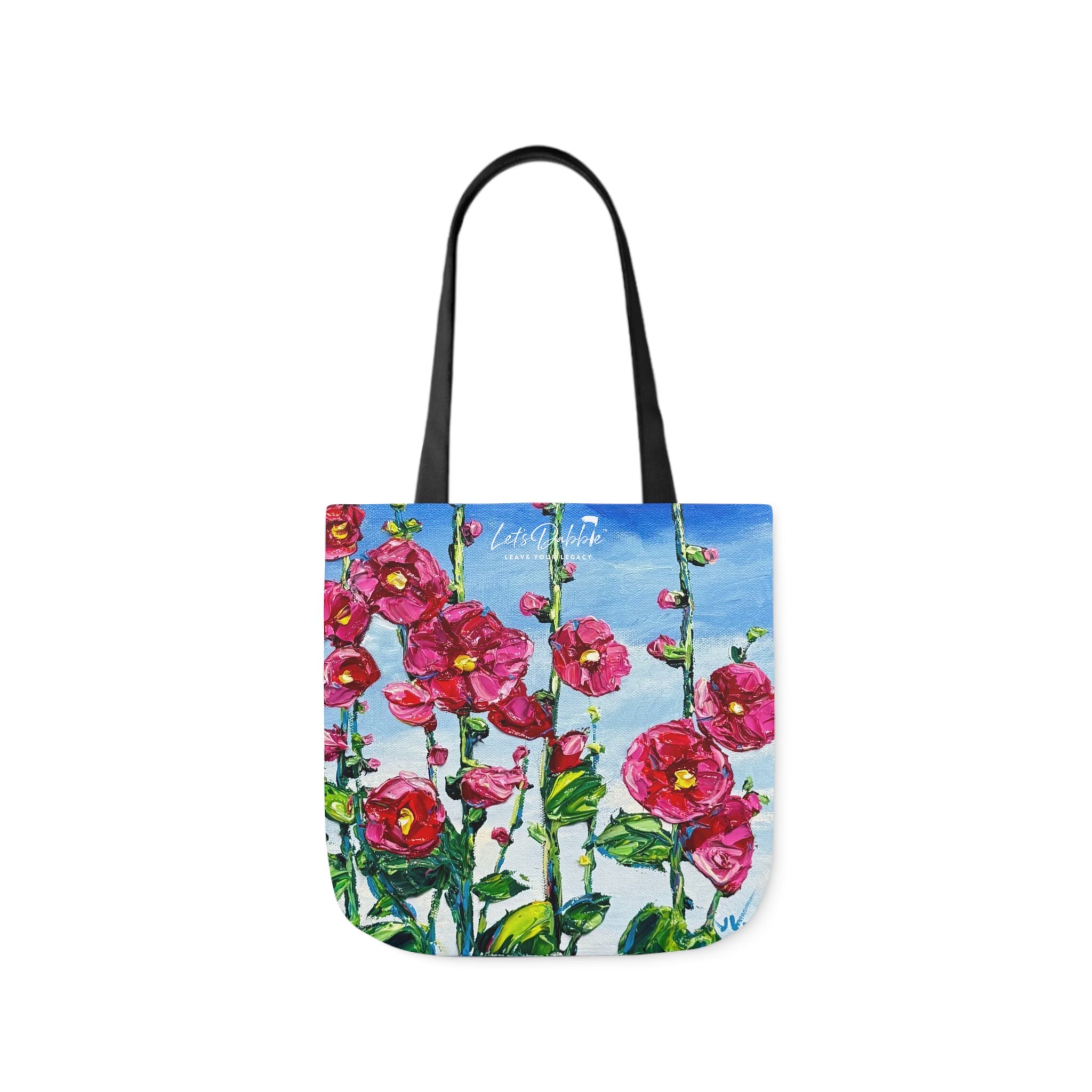 Pink Hollyhocks Tote Bag