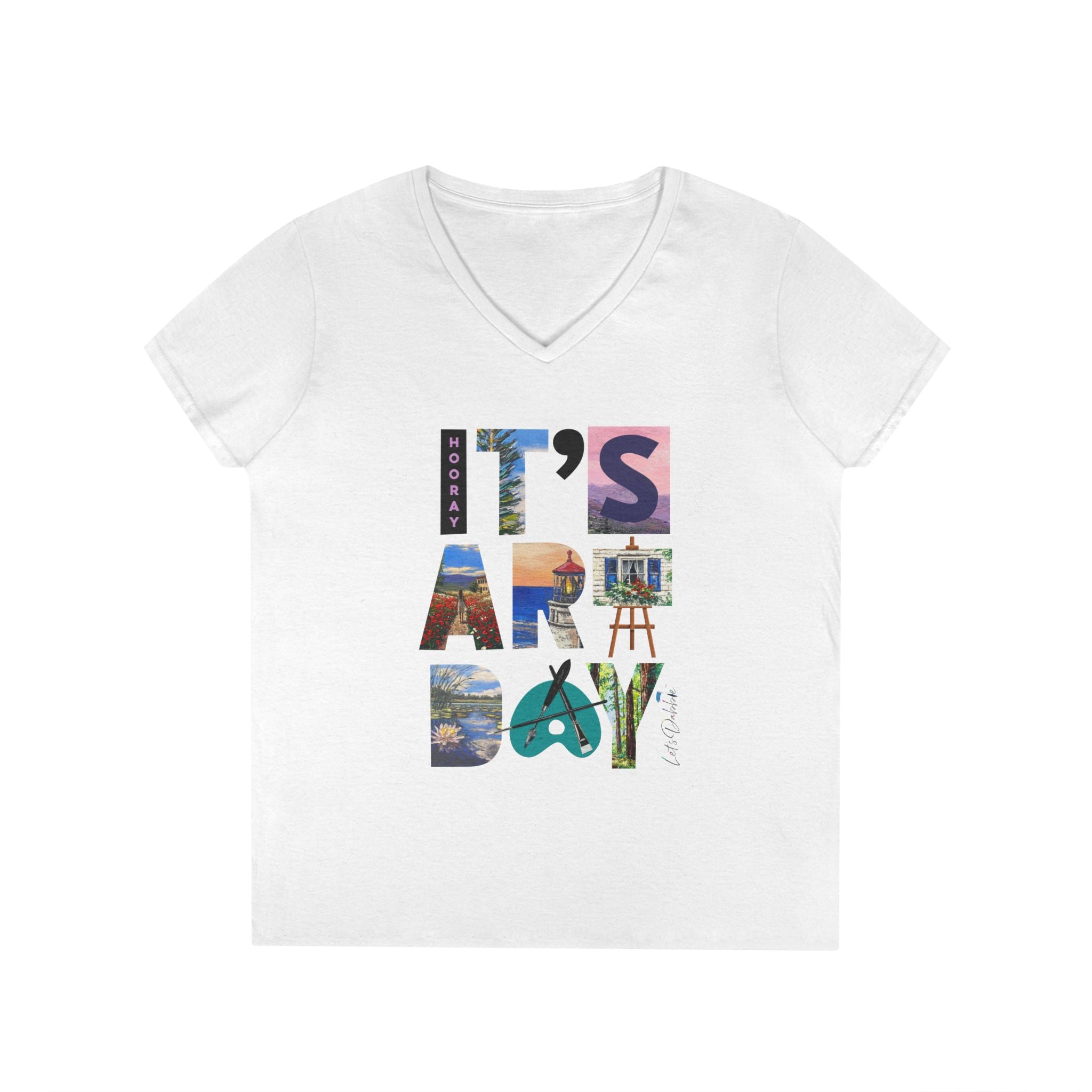 Hooray It's Art Day V-Neck Shirt