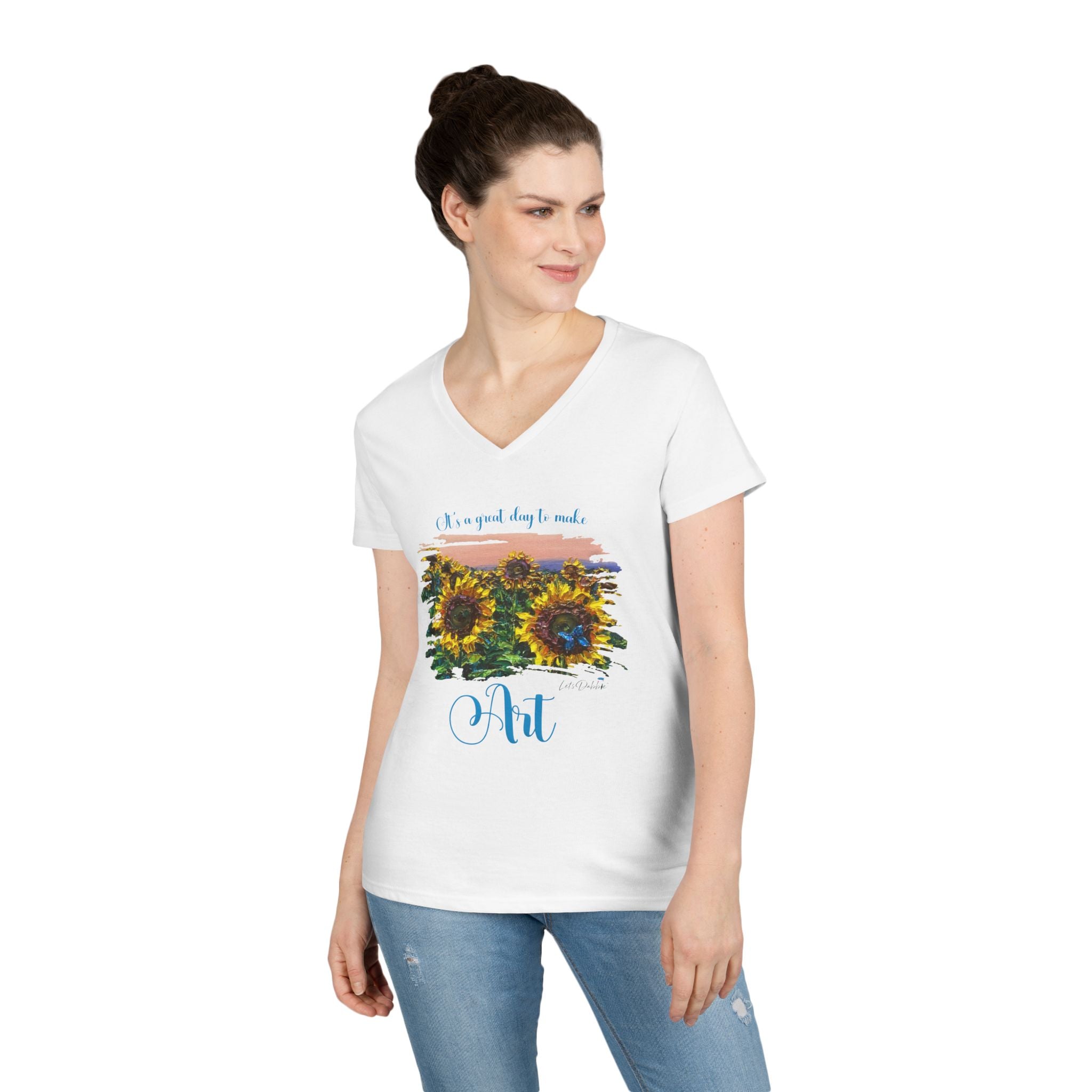 It's a Great Day to Make Art V-Neck Shirt