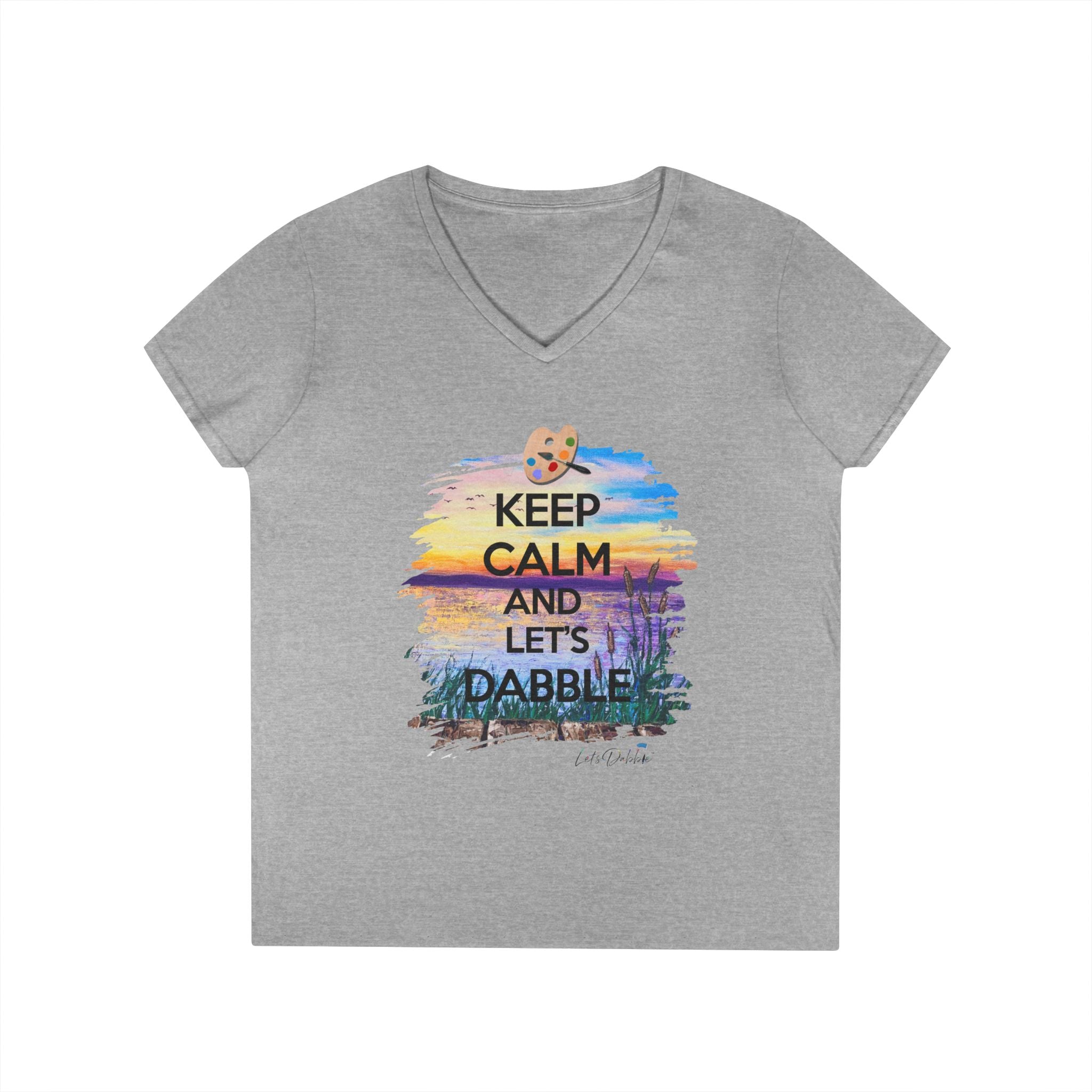 Keep Calm and Let's Dabble V-Neck T-Shirt