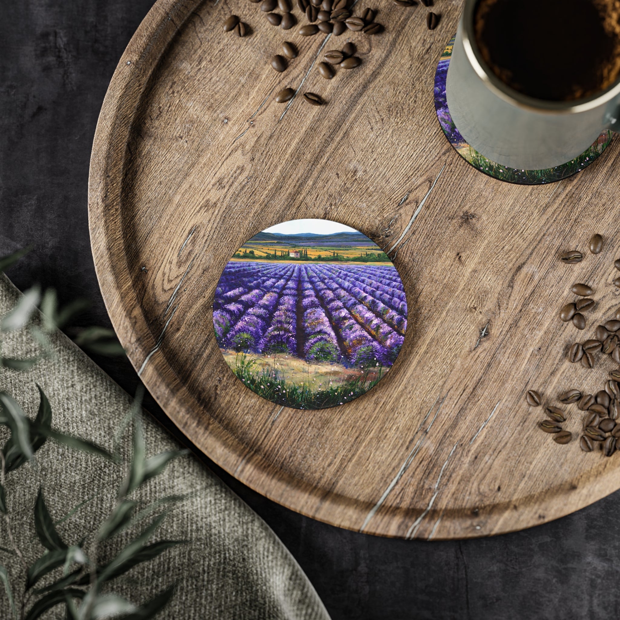 Lavender Delight Cork Back Coaster