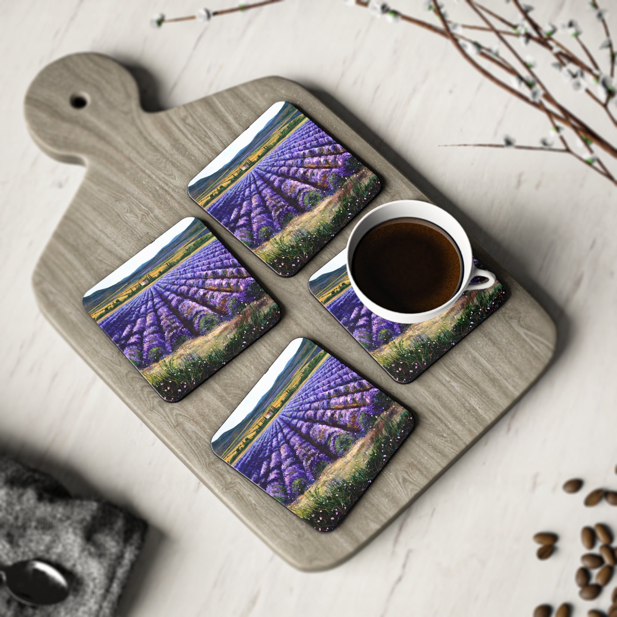 Lavender Delight Cork Back Coaster