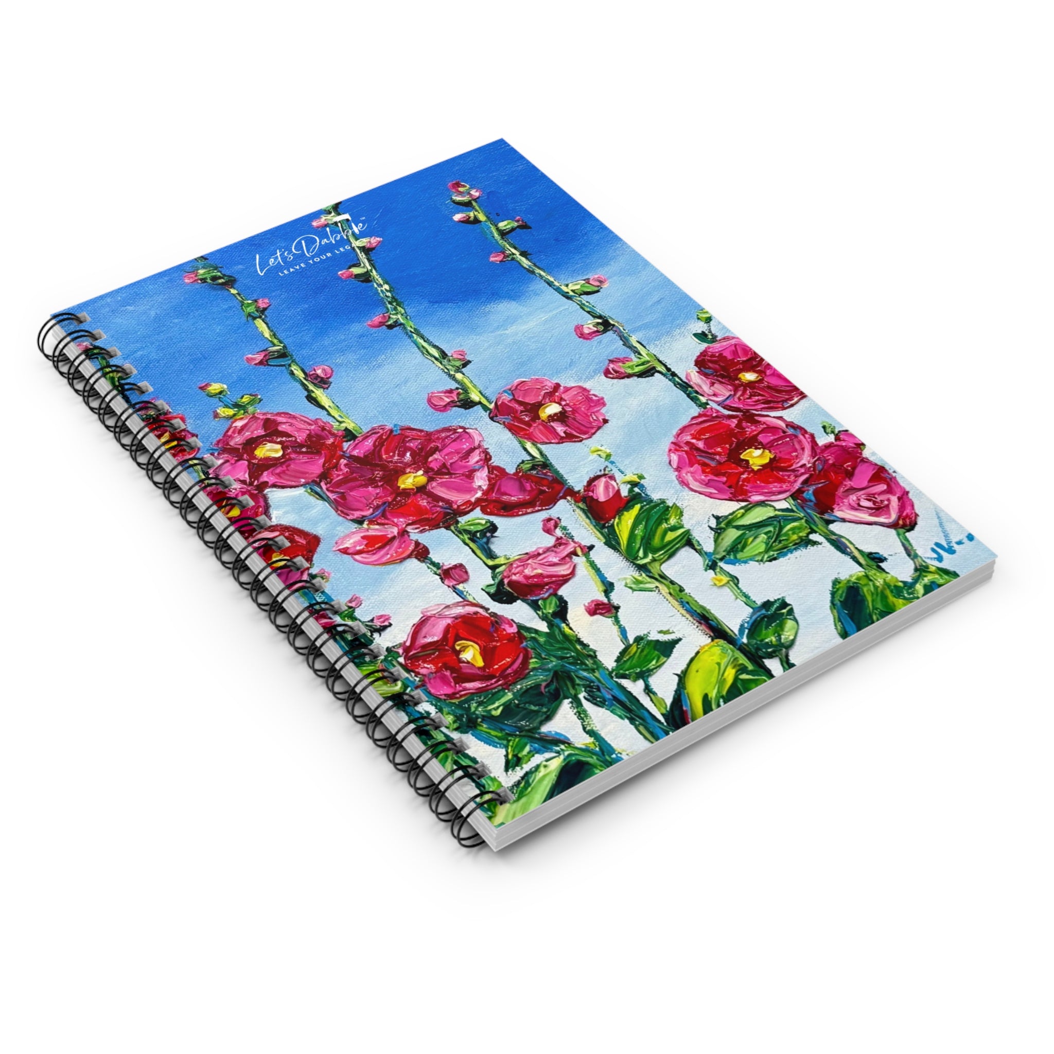 Pink Hollyhocks Notebook