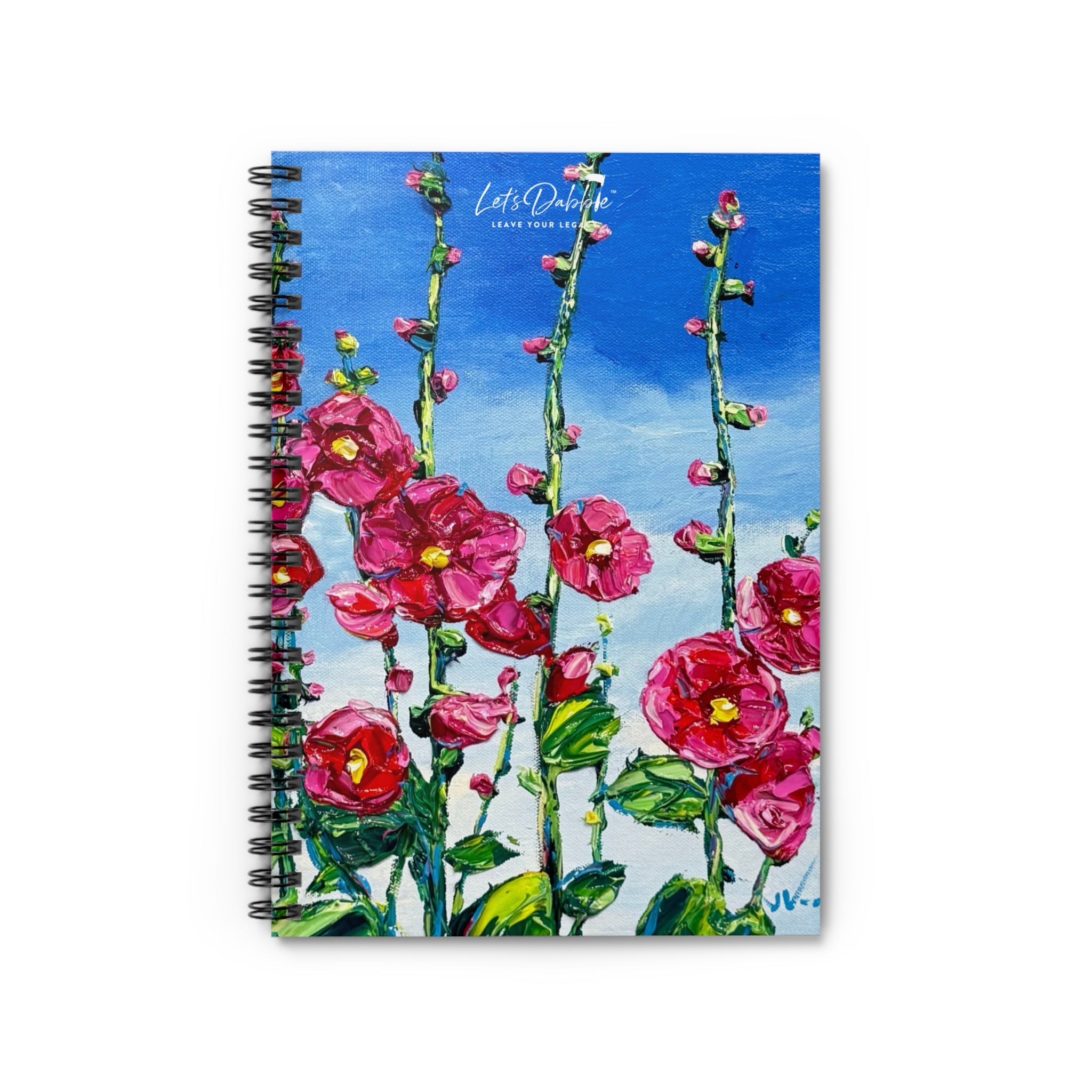 Pink Hollyhocks Notebook