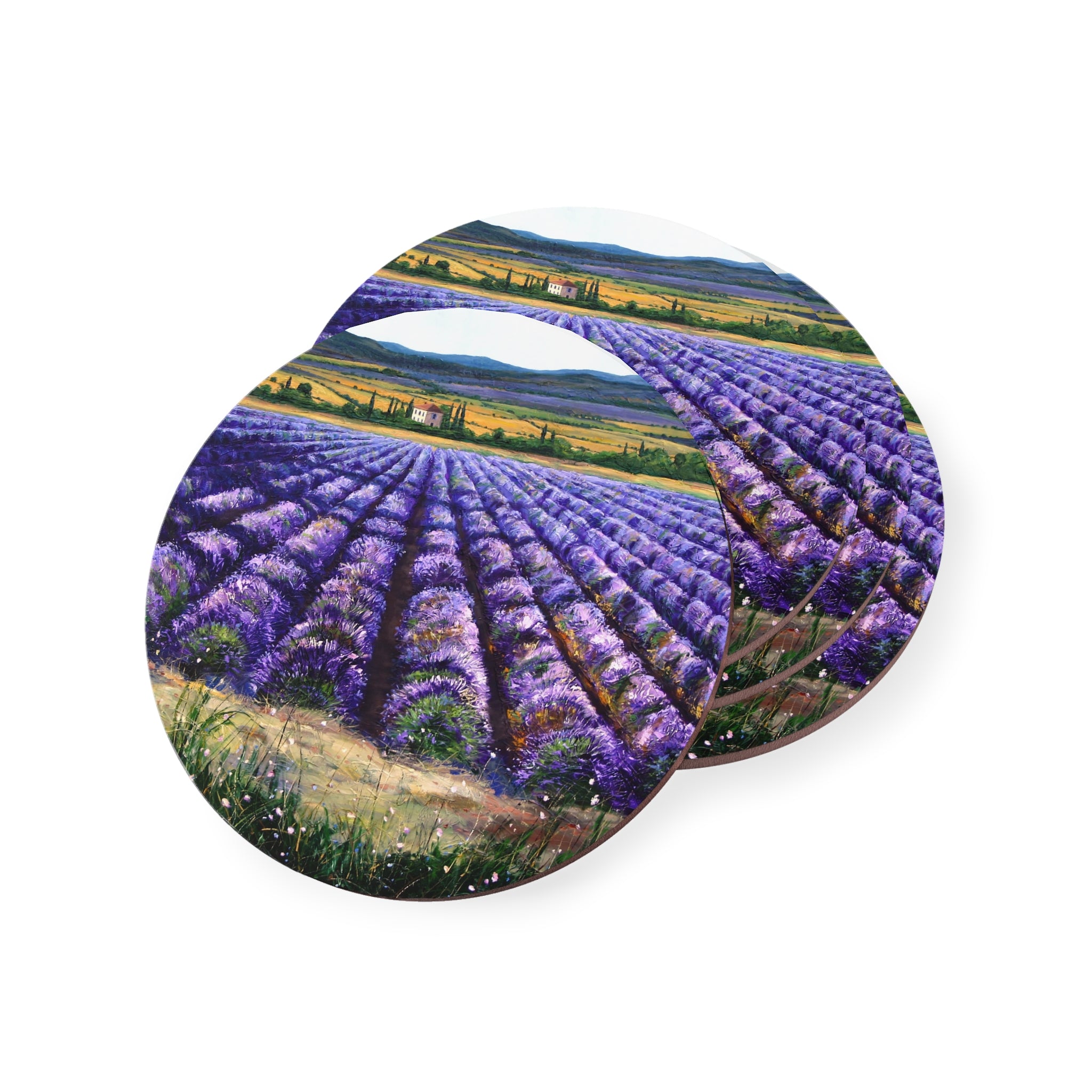 Lavender Delight Cork Back Coaster