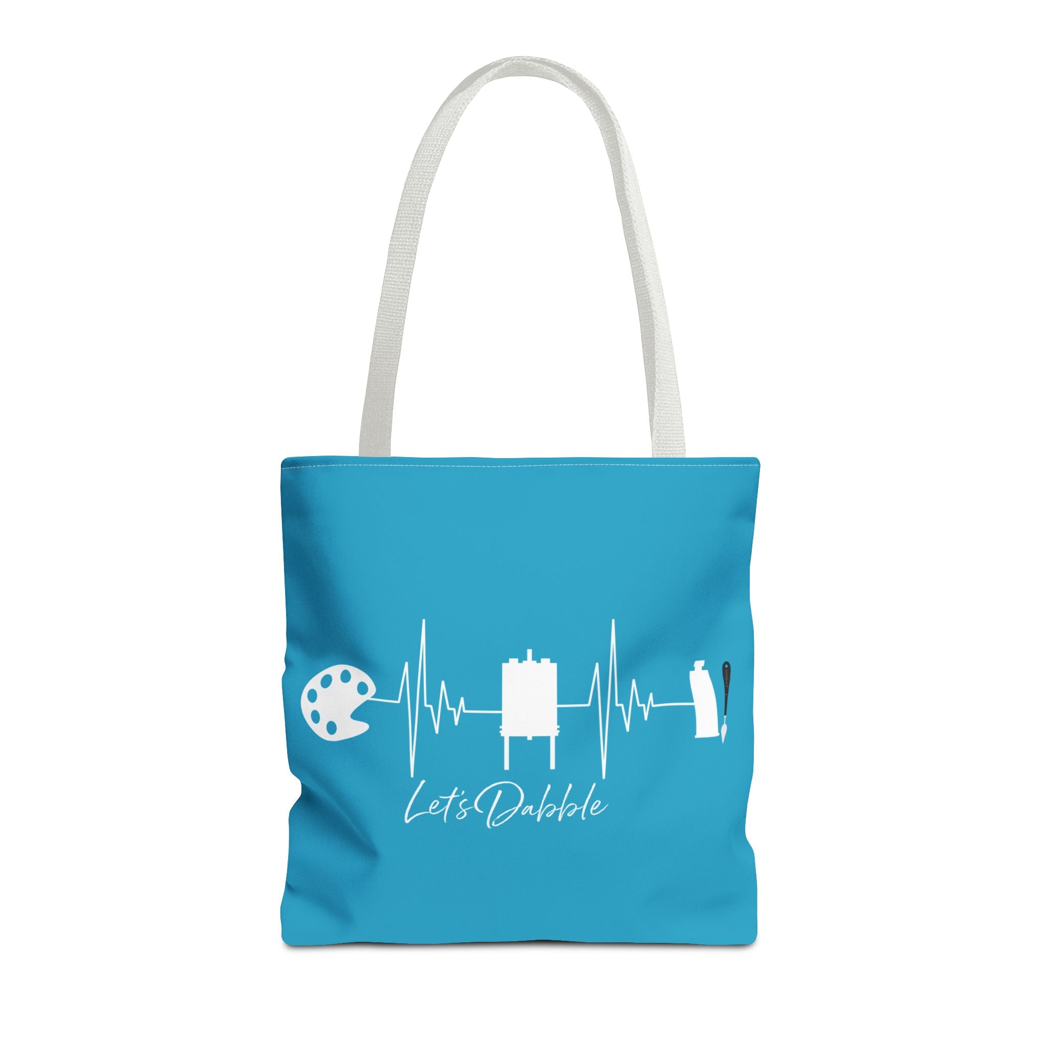 Teal Art EKG Tote Bag