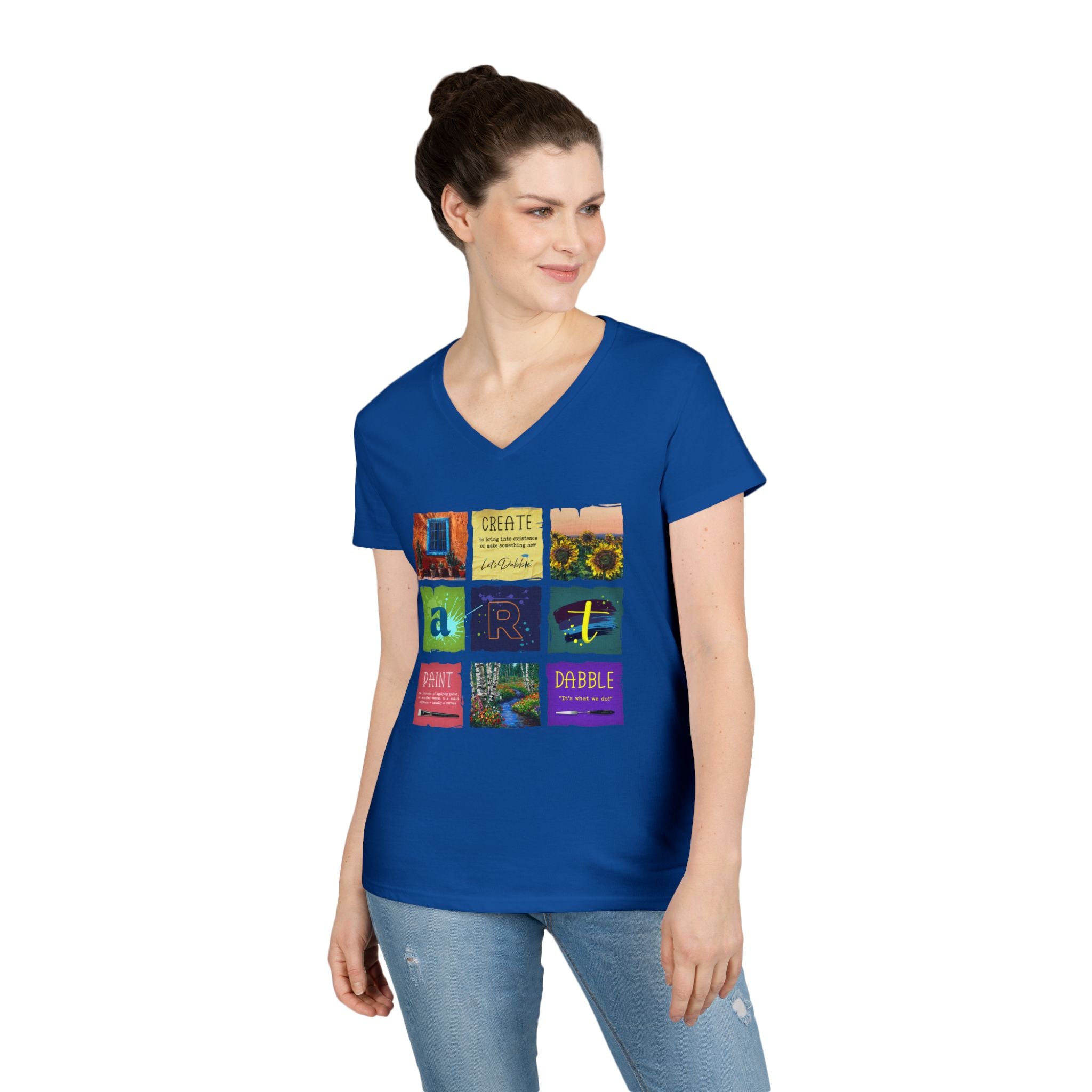 Create Paint Dabble V-Neck Shirt