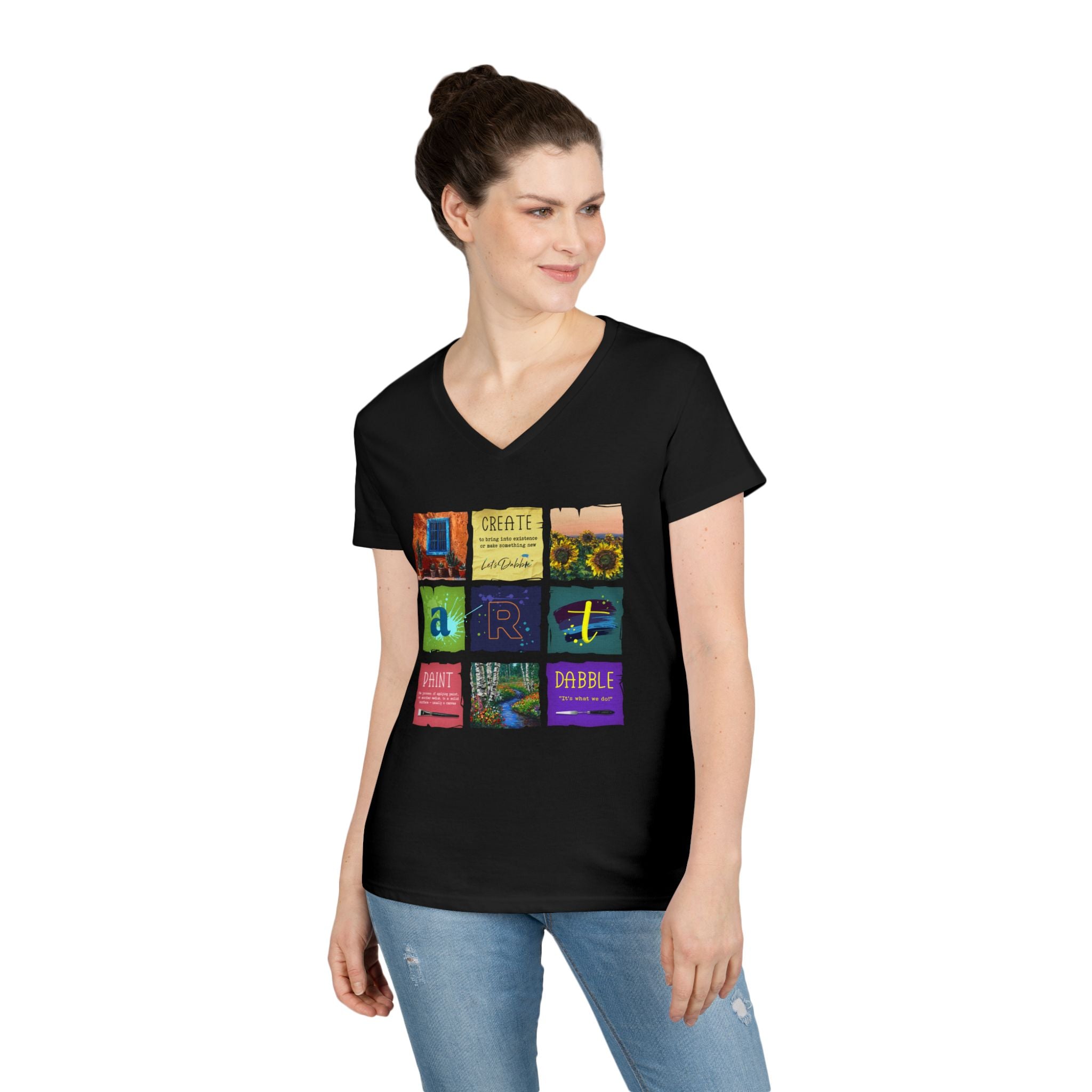 Create Paint Dabble V-Neck Shirt