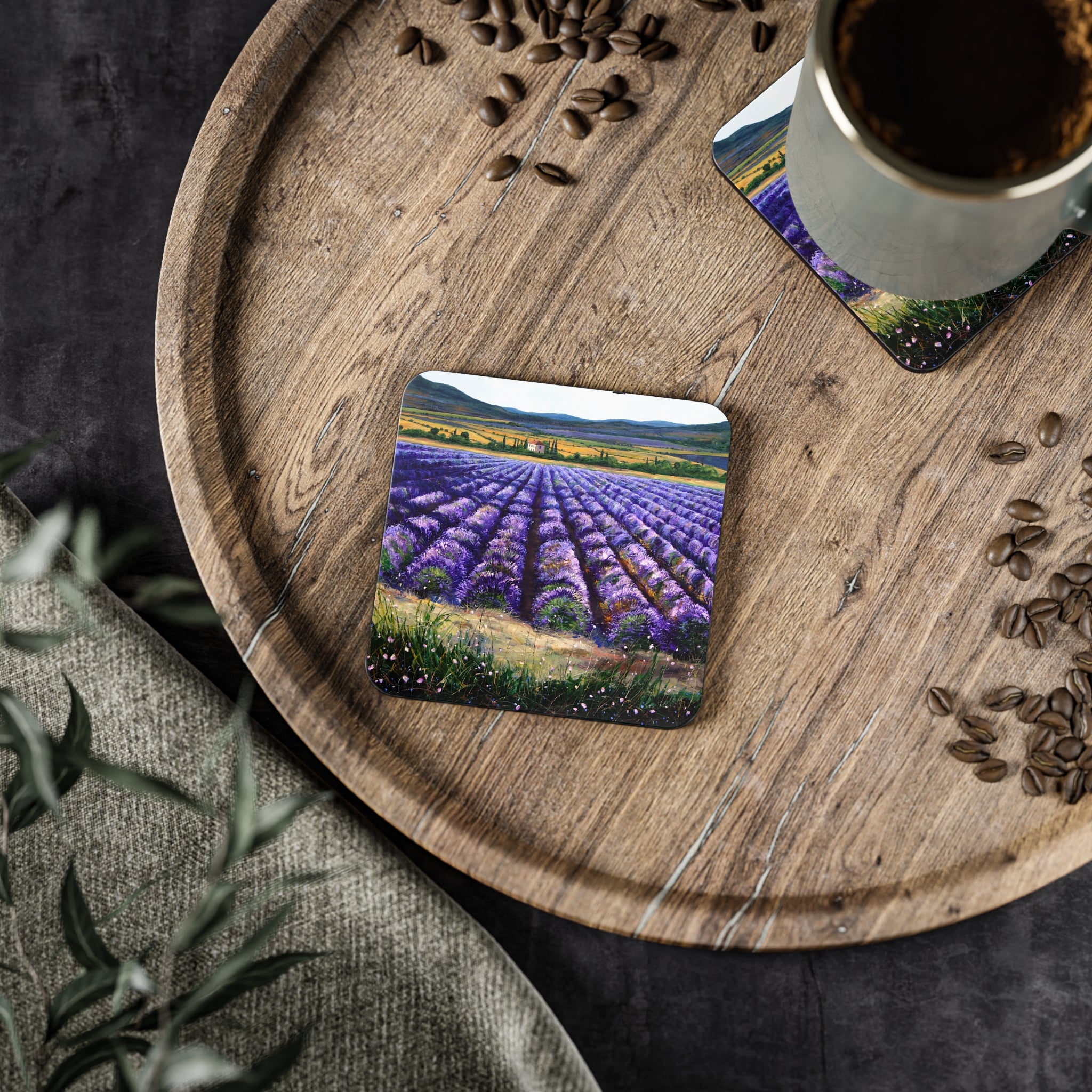 Lavender Delight Cork Back Coaster