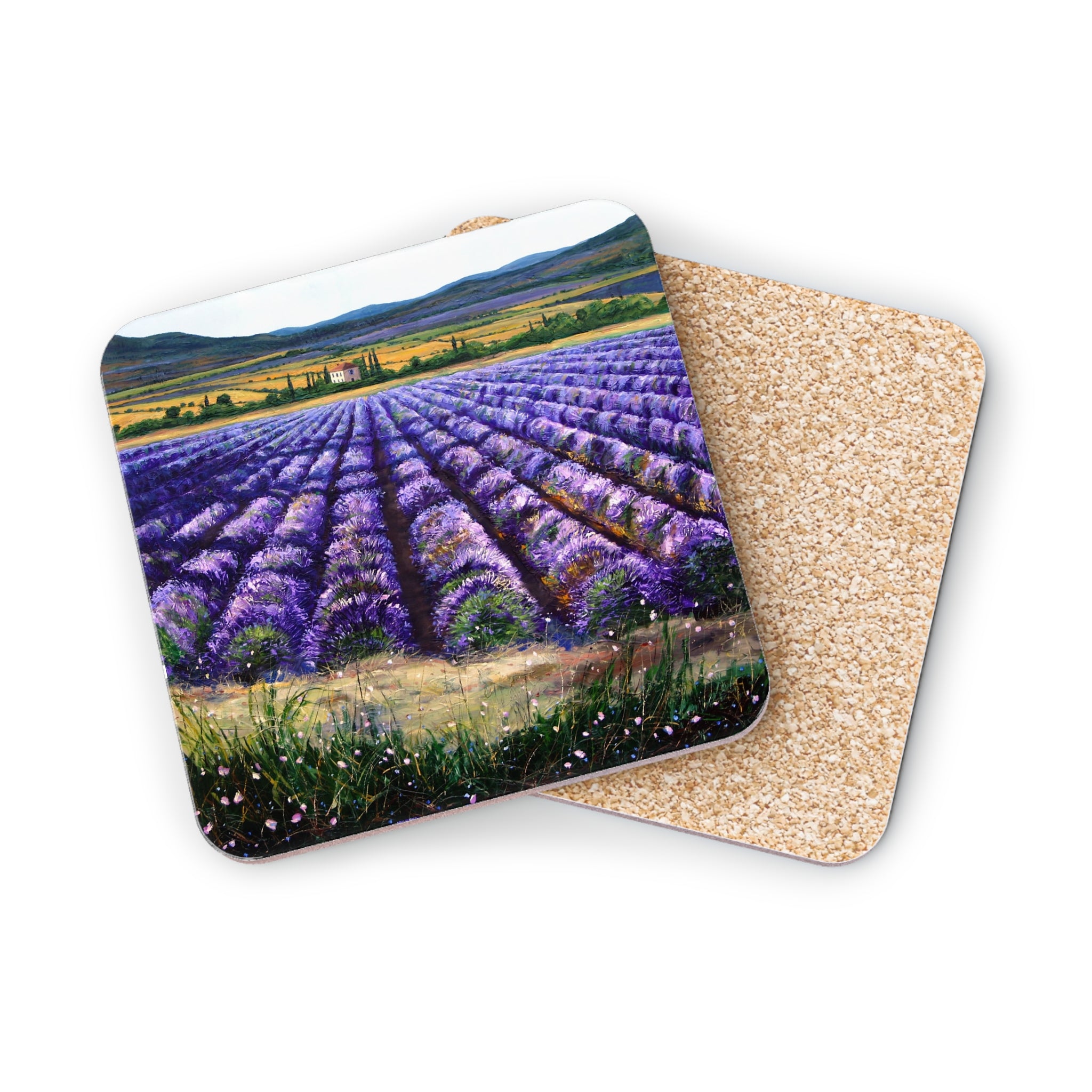 Lavender Delight Cork Back Coaster