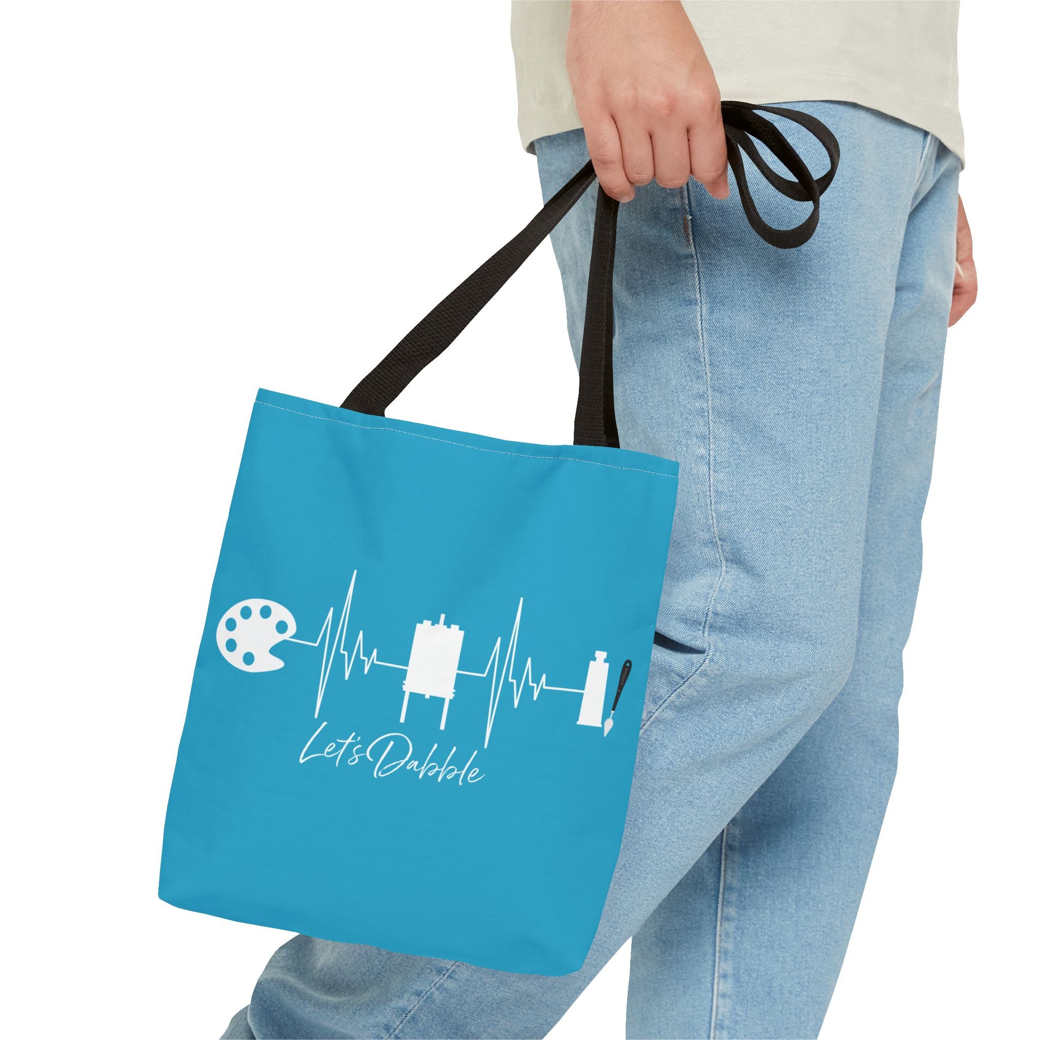 Teal Art EKG Tote Bag