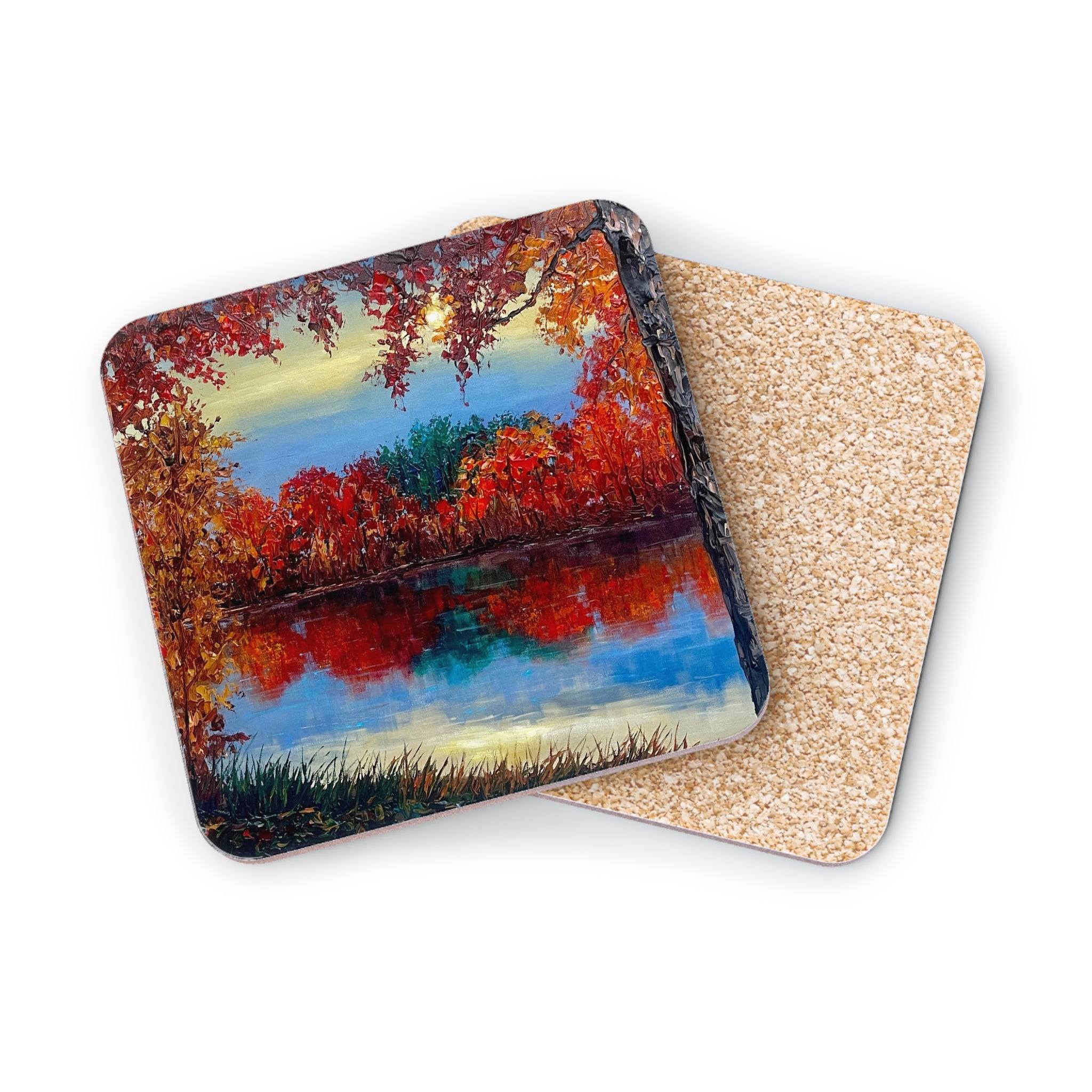 Autumn Reflections Cork Back Coaster