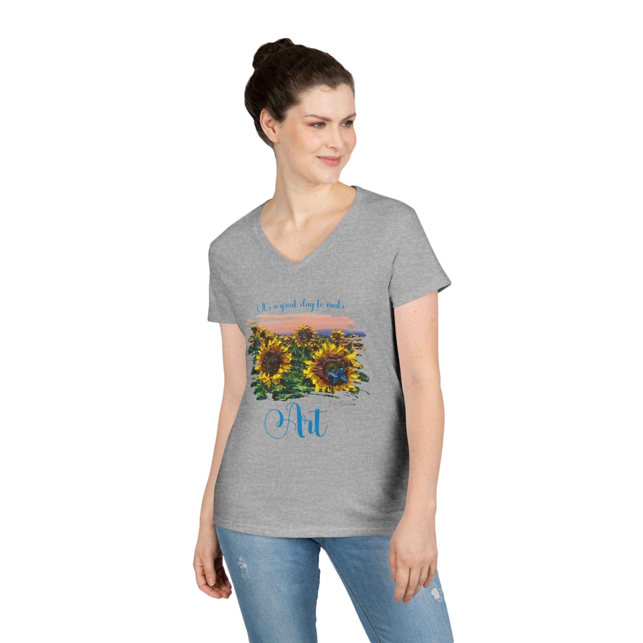 It's a Great Day to Make Art V-Neck Shirt