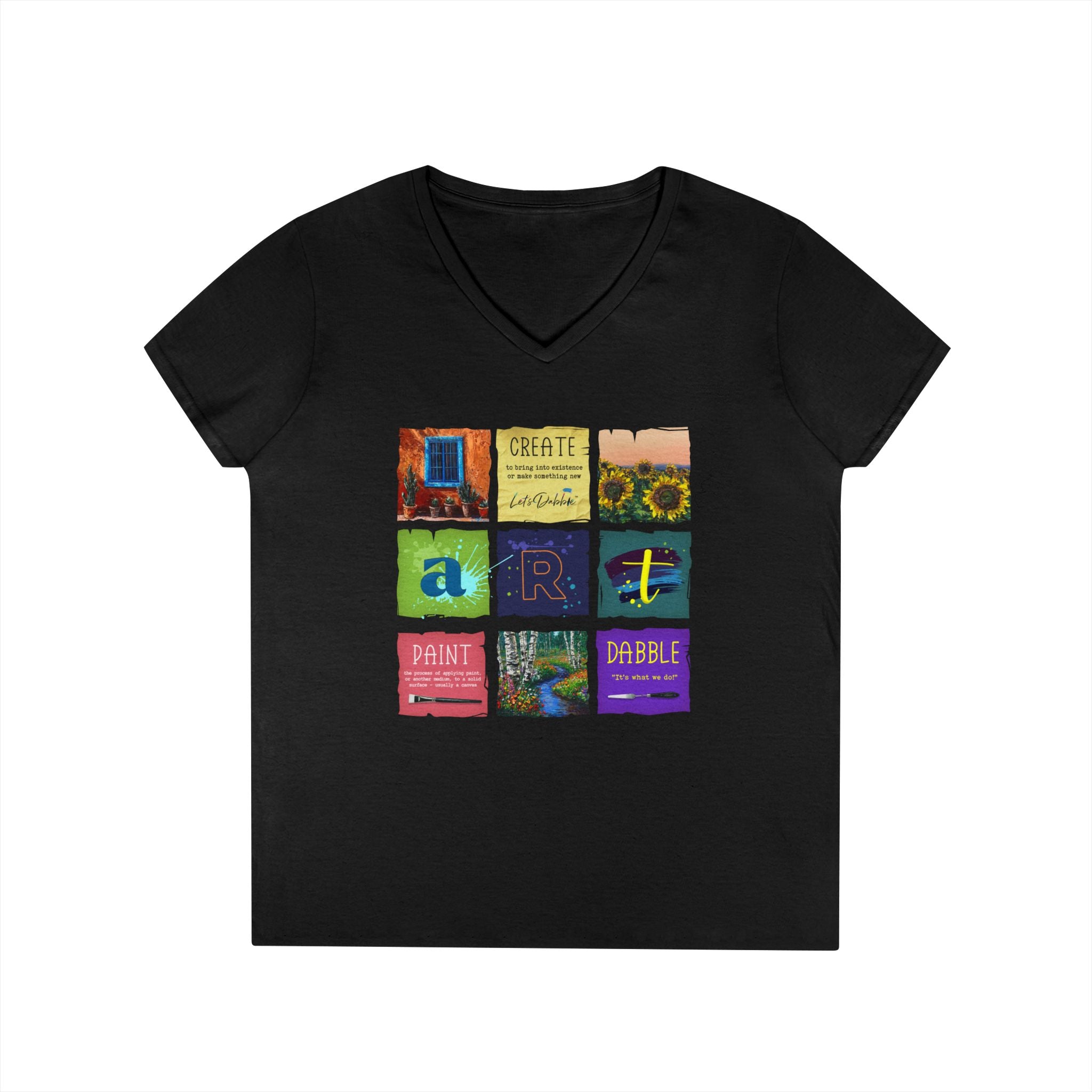 Create Paint Dabble V-Neck T-Shirt