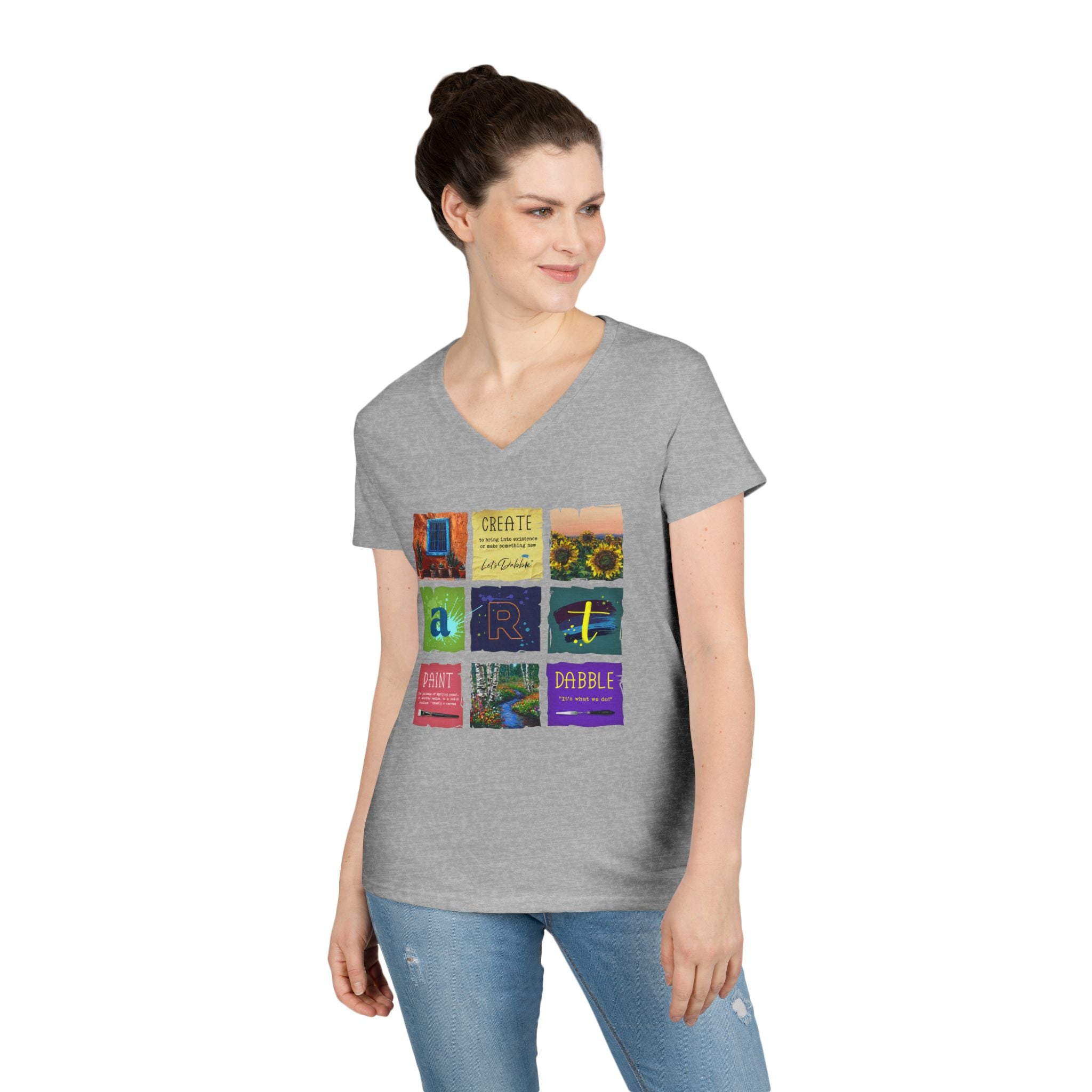 Create Paint Dabble V-Neck Shirt