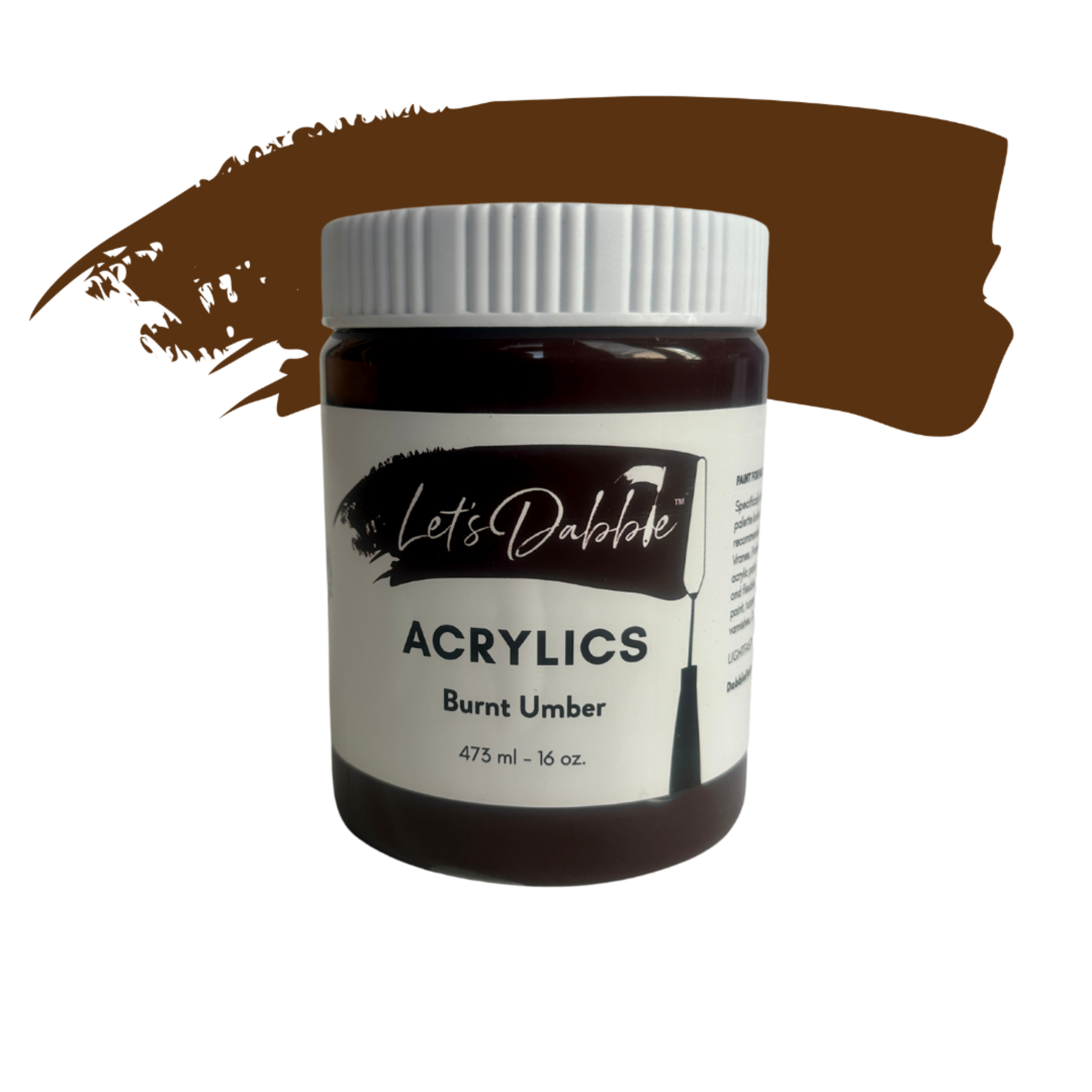 Burnt Umber 16 oz | Thick & Creamy Acrylic Paints for Artists | DabblePaints™