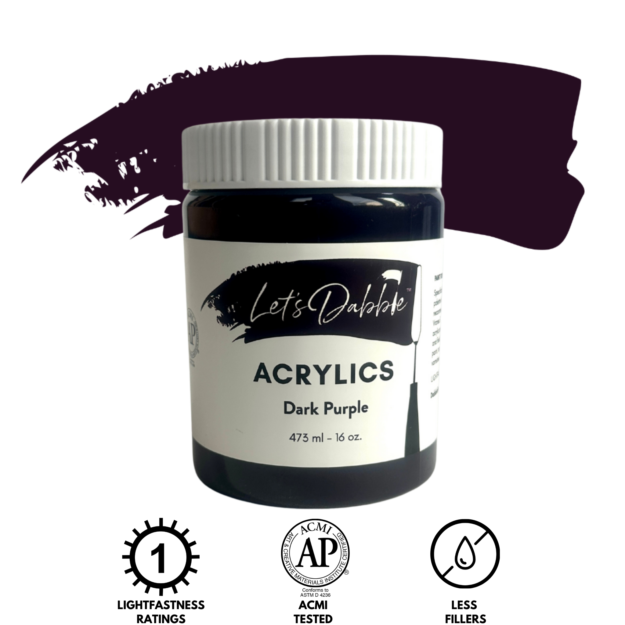 Dark Purple 16 oz | Thick & Creamy Acrylic Paints for Artists | DabblePaints™️