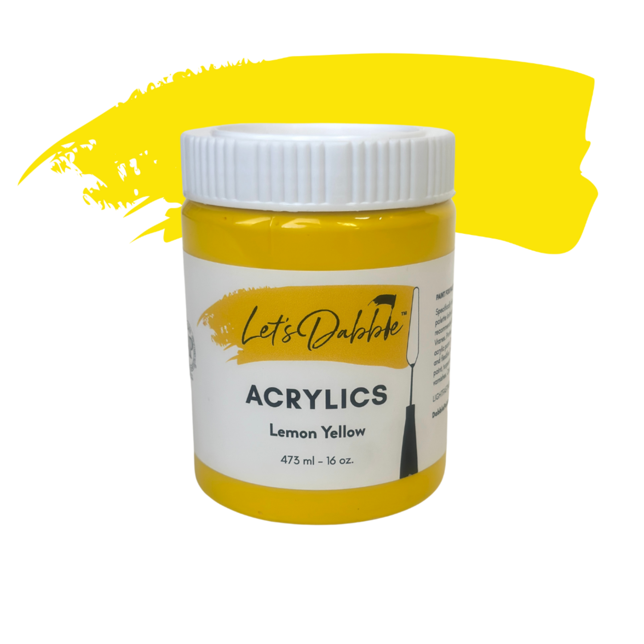 Lemon Yellow 16 oz | Thick & Creamy Acrylic Paints for Artists | DabblePaints™️