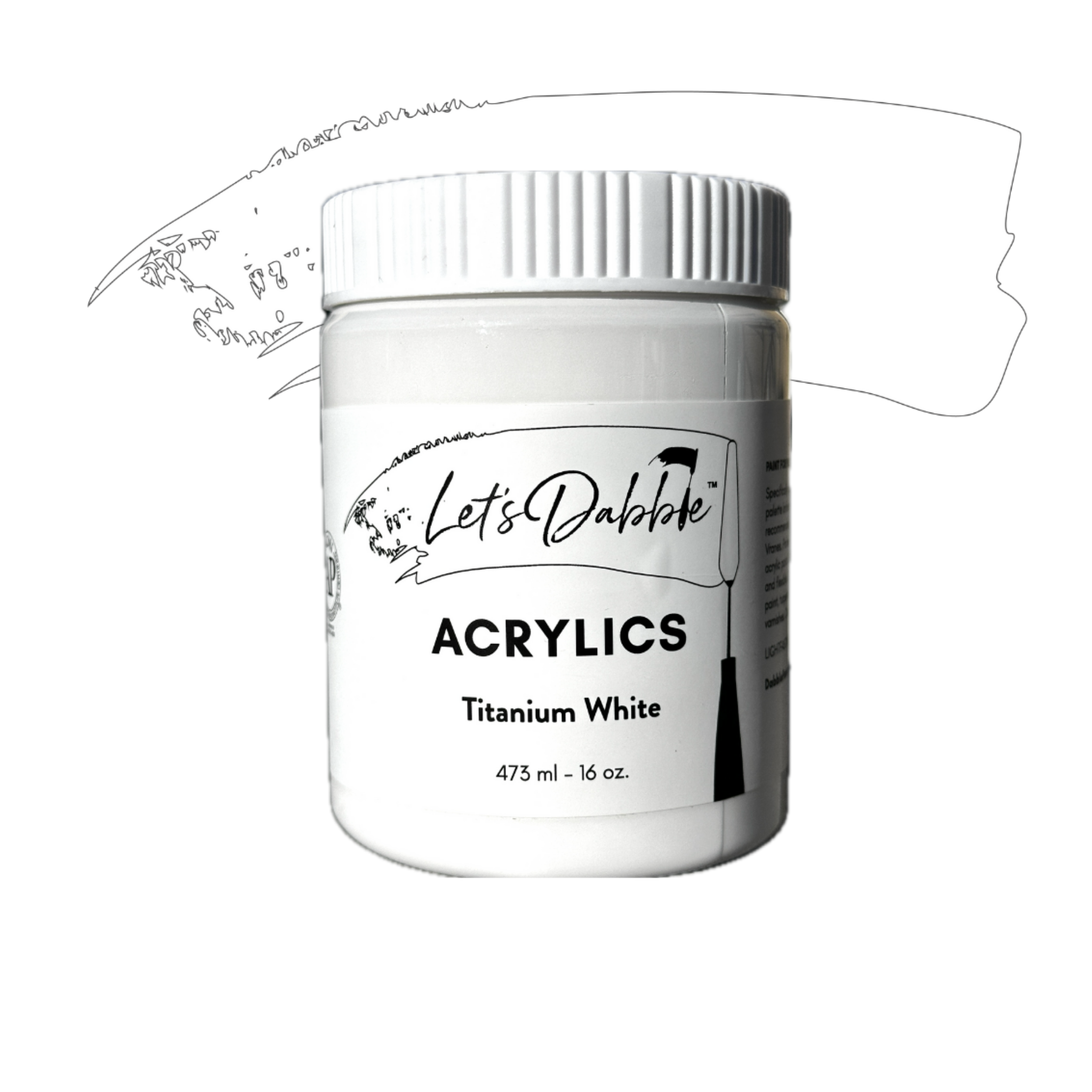 Titanium White 16 oz | Thick & Creamy Acrylic Paints for Artists | DabblePaints™️